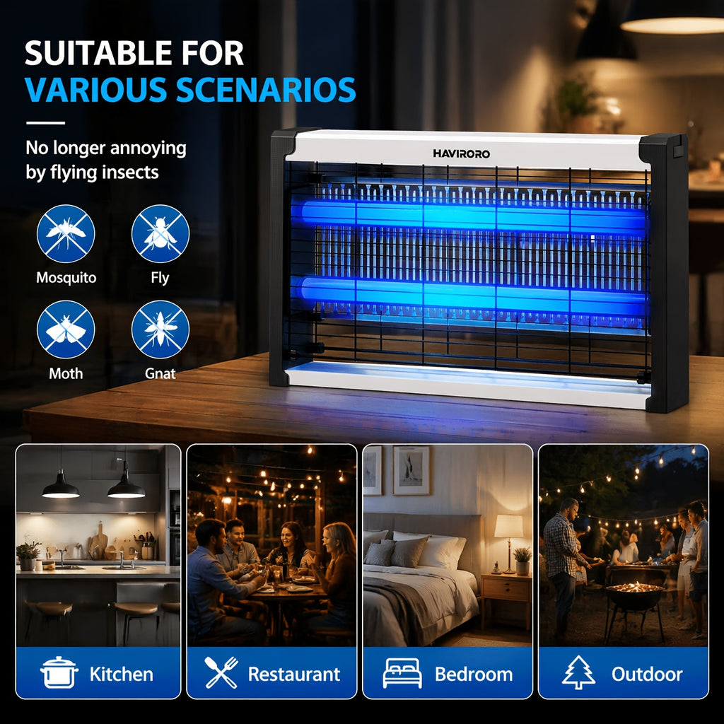 USB-C Powered Bug Zapper, Corded Electric Insect Trap with 4500V Grid, Protective Guard and Hanging Chain for Home, Garage and Sheltered Patio Placement