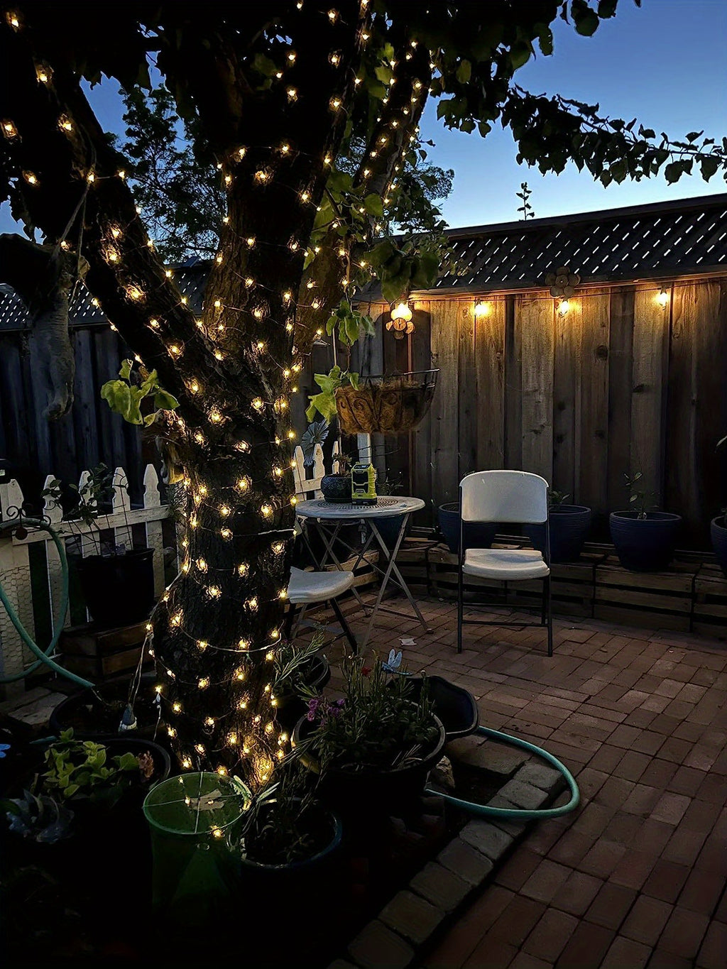 Two-Pack Solar Fairy Lights in Warm White, White or Multicolor, Eight-Mode Wording for Garden, Tree and Holiday Displays with 104Ft 300LED Size Label