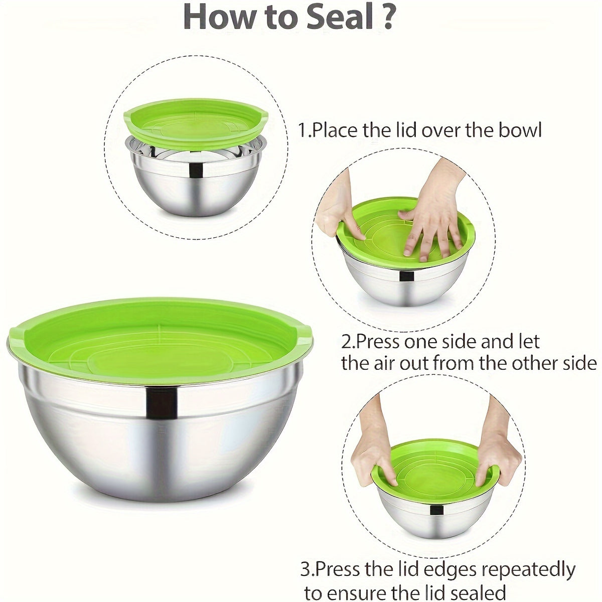 Stainless Steel Mixing Bowl Set with Lids, Listed 26-Piece Kitchen Collection with 7 Bowls and Grating or Slicing Tools for Baking, Salad Prep and Everyday Mixing