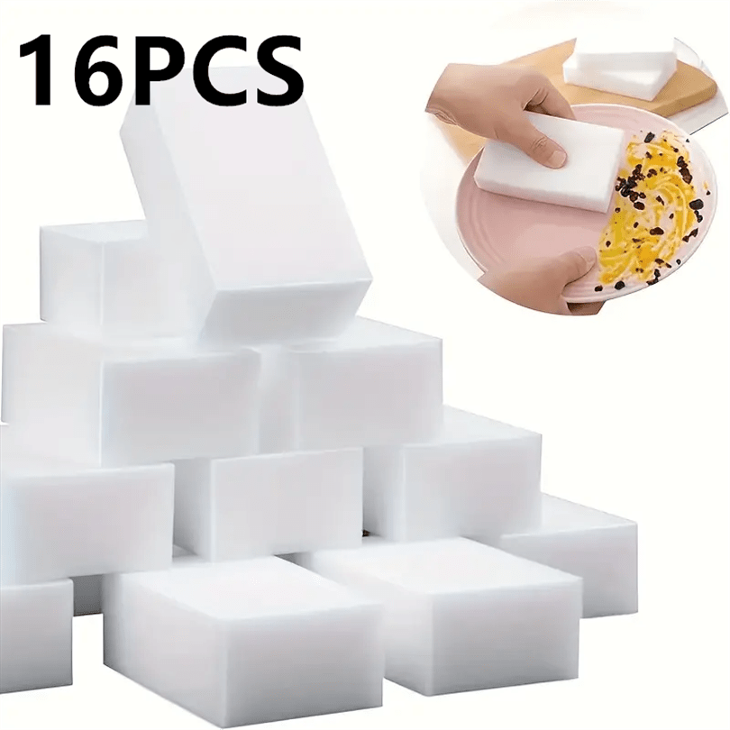 Sponge Eraser Cleaning Pads in 8, 16 or 32-Piece Packs, Water-Activated Cut-to-Fit Foam for Compatible Kitchen and Bathroom Surfaces