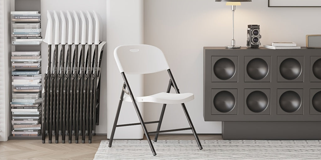 Folding Chairs Type C in Four, Eight or Ten-Pack Options, Foldable Guest Seating with Listed PP Plastic for Dinner Parties, Events and Home Gatherings