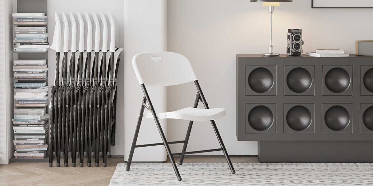 Folding Chairs Type C in Four, Eight or Ten-Pack Options, Foldable Guest Seating with Listed PP Plastic for Dinner Parties, Events and Home Gatherings