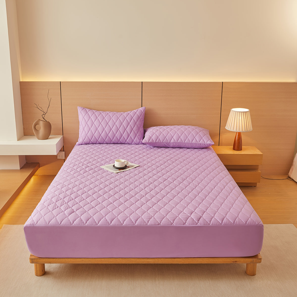1pc Multi-Color WATERPROOF Mattress Protector Cover, No Pillowcase or Pillow Insert, Soft and Comfortable Solid Color Bedding Waterproof Mattress Cover for Bedroom Guest Room, WATERPROOF Fitted Sheet (Fitted Sheet Only)