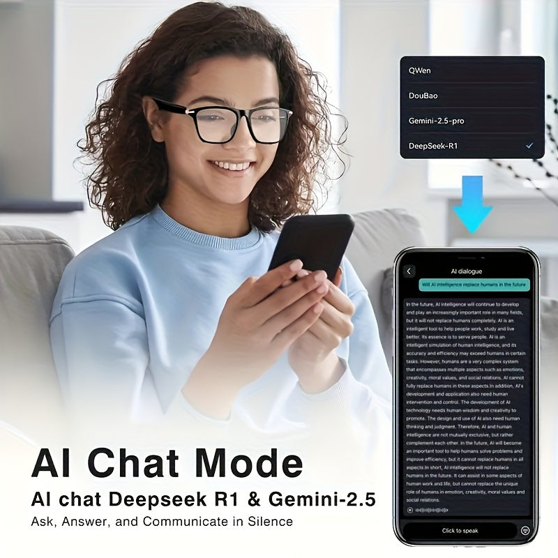 Audio Translation Glasses with 160-Language Real-Time Translation, GPT Chat Features, Built-In Microphone and Speaker, Music Playback and Hands-Free Calls