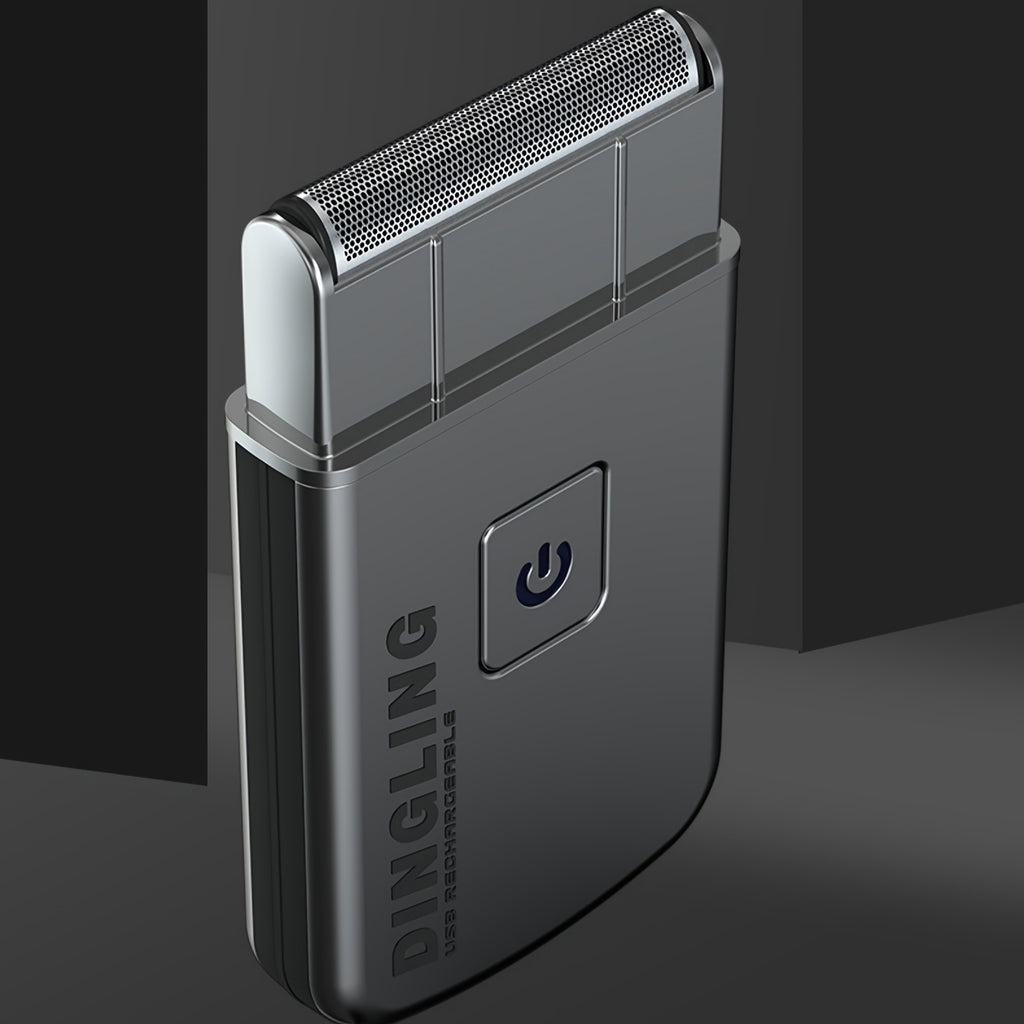 Silvery USB-Charging Men's Electric Razor with Listed Net-Shaving Function and Stainless Steel Wording, Rechargeable Grooming Tool with 46–60 Minute Runtime Claim