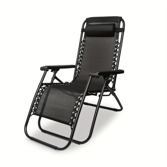 Portable Zero Gravity Lounge Chair with Adjustable Pillow, Single Folding Outdoor Recliner in Listed 26-Inch or 29-Inch Options for Patio, Beach and Camping Rest