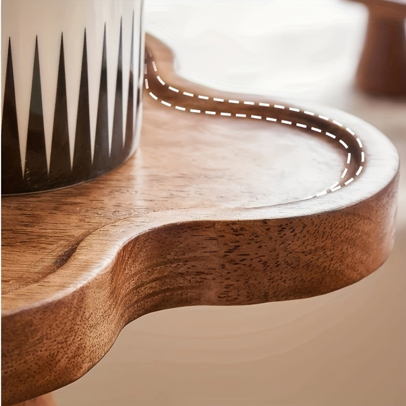 Pedestal Side Table with Heart, Clover, Gourd, Butterfly or Round Style Options, Wood, Walnut or Black Color Choices for Living Room and Bedroom Accents