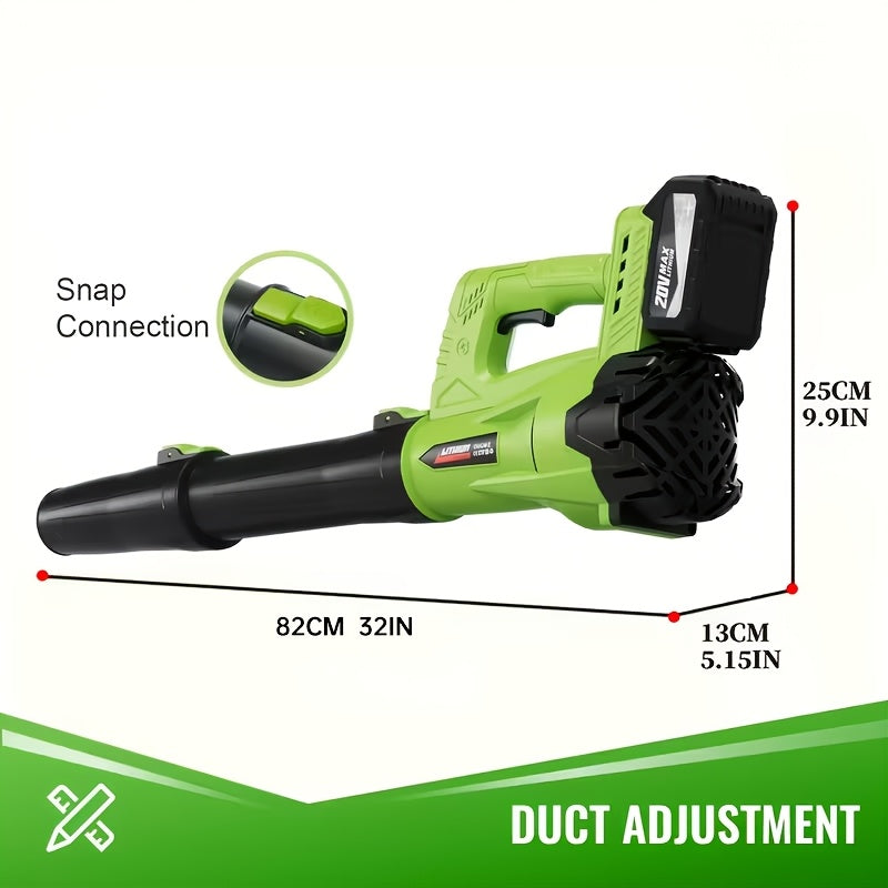 Extension Nozzle Leaf Blower with Non-Slip Handle, Green 4000mAh or Yellow 2000mAh One- and Two-Battery Options for Outdoor Leaf Cleanup and Yard Maintenance