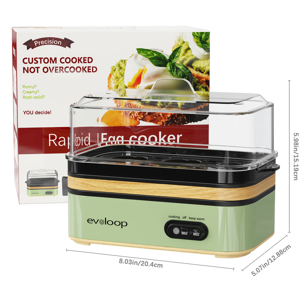 6-Egg Electric Egg Cooker, 400W 110V Breakfast Maker with BPA-Free Tritan Material for Hard-Boiled Eggs, Poached Eggs, Scrambled Eggs and Omelets