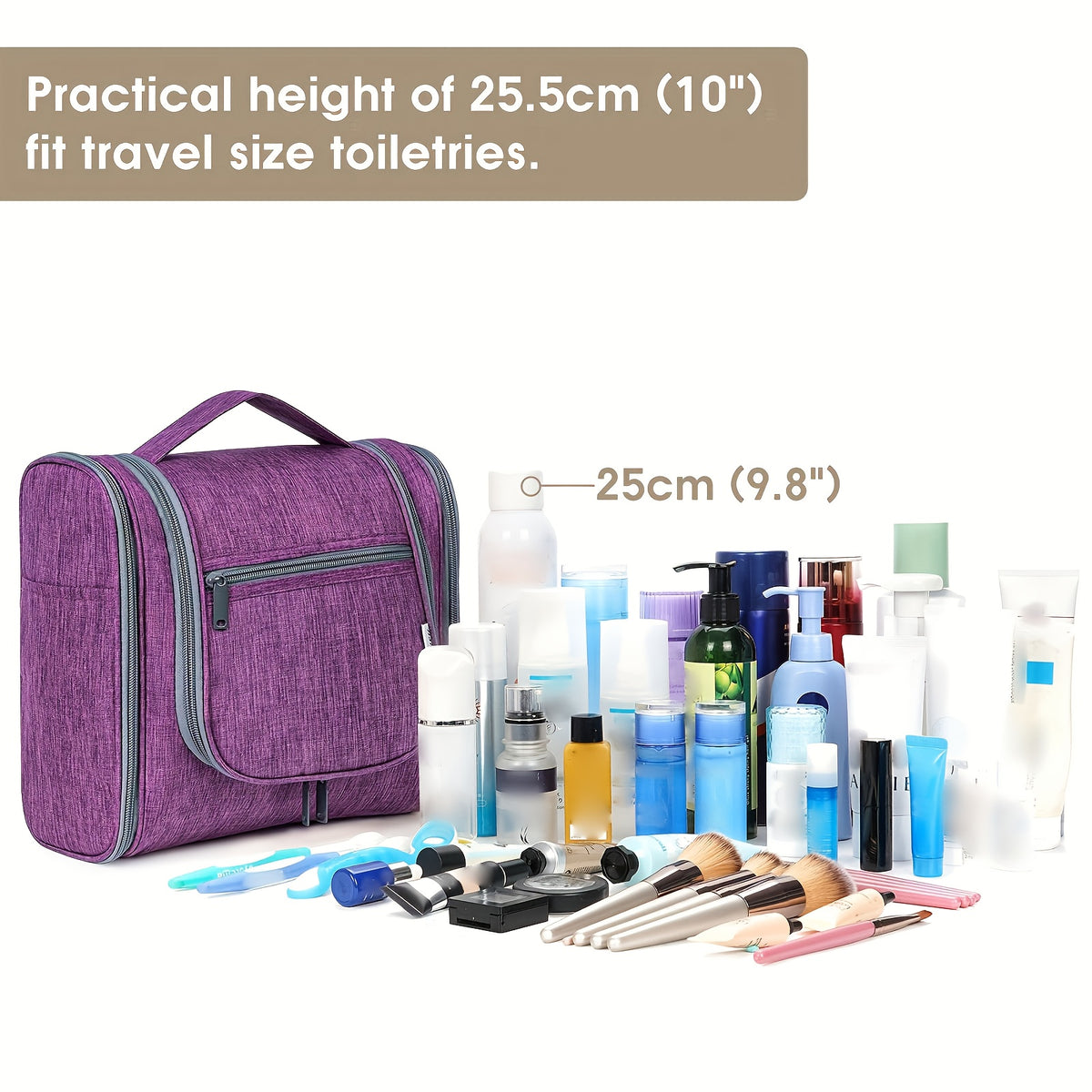 Hanging Toiletry Bag for Women with Hook and Multiple Pockets, Large Travel Makeup Organizer with Carry Handle in 16 Options for Trips and Gym