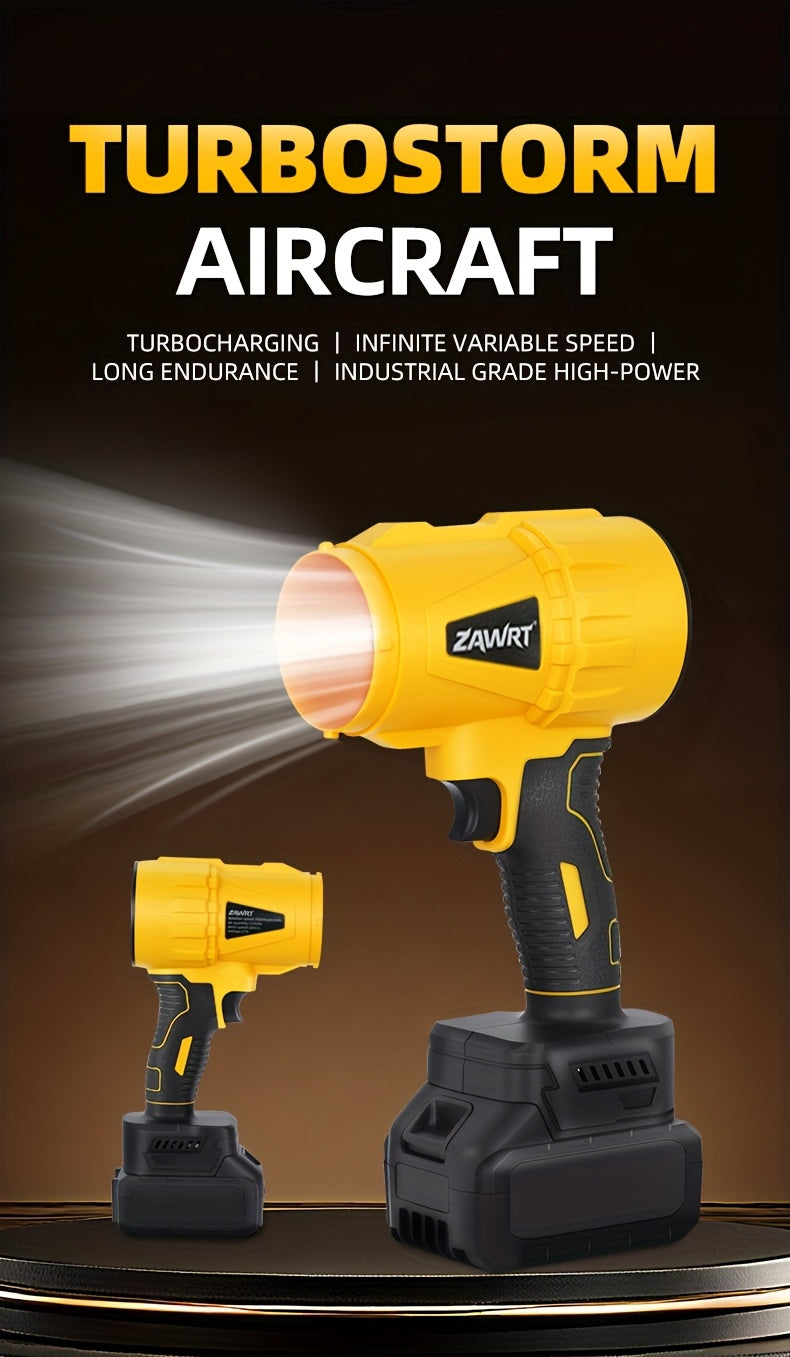 Turbo Jet Leaf Blower with Listed 30000RPM Motor, Cordless Handheld Air Tool in One-Battery Box or Two-Battery Toolbox Options for Outdoor Leaf and Dust Cleanup