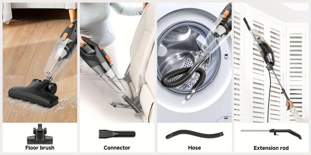 Convertible Stick Handheld Vacuum with Listed 6-in-1 Basic Design, 5.18lb Weight, Washable HEPA Filter, Dust Cup and Crevice Tool in Four Home Cleaning Color Options