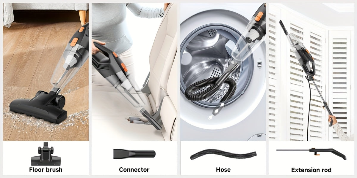 Convertible Stick Handheld Vacuum with Listed 6-in-1 Basic Design, 5.18lb Weight, Washable HEPA Filter, Dust Cup and Crevice Tool in Four Home Cleaning Color Options