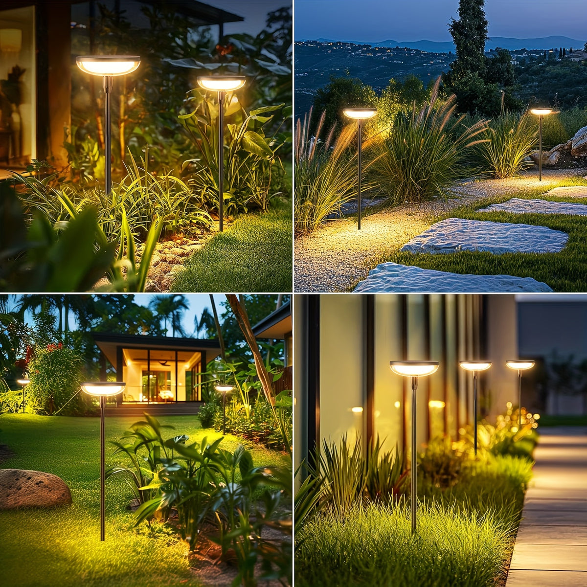 Tall Solar Pathway Lights with Automatic On-Off, Listed 31-Inch Height and 40-Lumen Output, Garden Lighting Pack Options for Yard, Patio and Lawn Decor