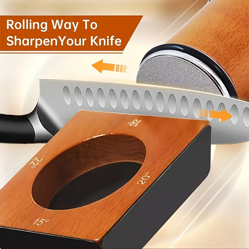 Diamond Rolling Knife Sharpener Set with Two-Angle, Five-Angle or Five-Sided Style Options for Compatible Kitchen and Outdoor Knife Edge Care and Home Cook Gifts
