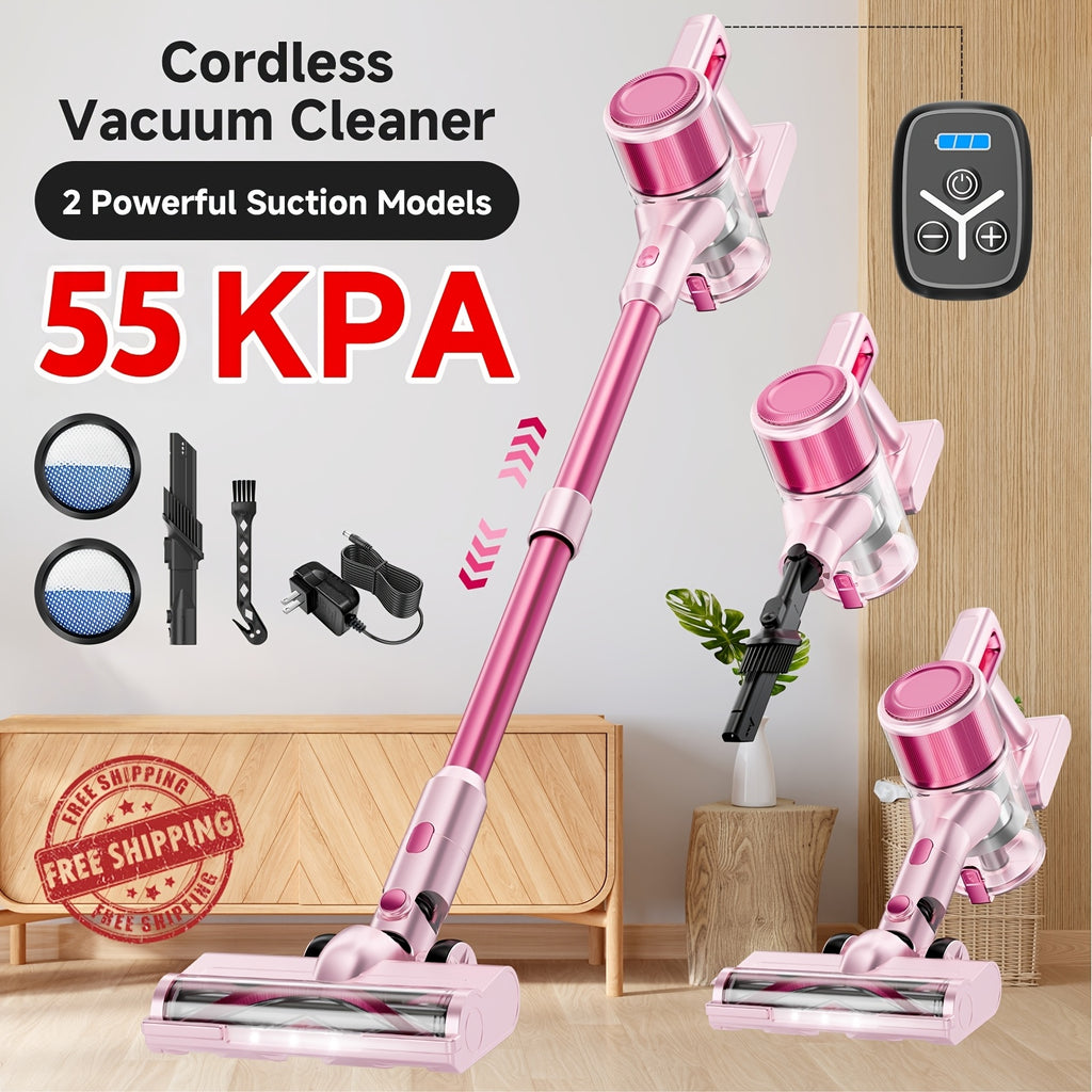 LED-Lit Convertible Stick Vacuum with Listed 55kPa Suction, Handheld Cleaning Format and Nine Color Labels for Compatible Floors, Carpets and Pet Hair Cleanup