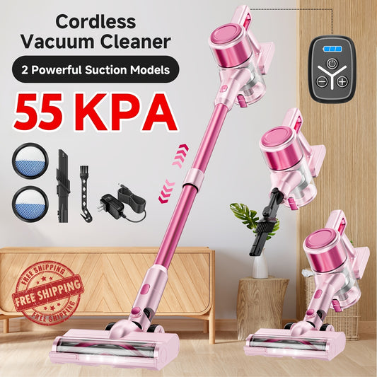 LED-Lit Convertible Stick Vacuum with Listed 55kPa Suction, Handheld Cleaning Format and Nine Color Labels for Compatible Floors, Carpets and Pet Hair Cleanup