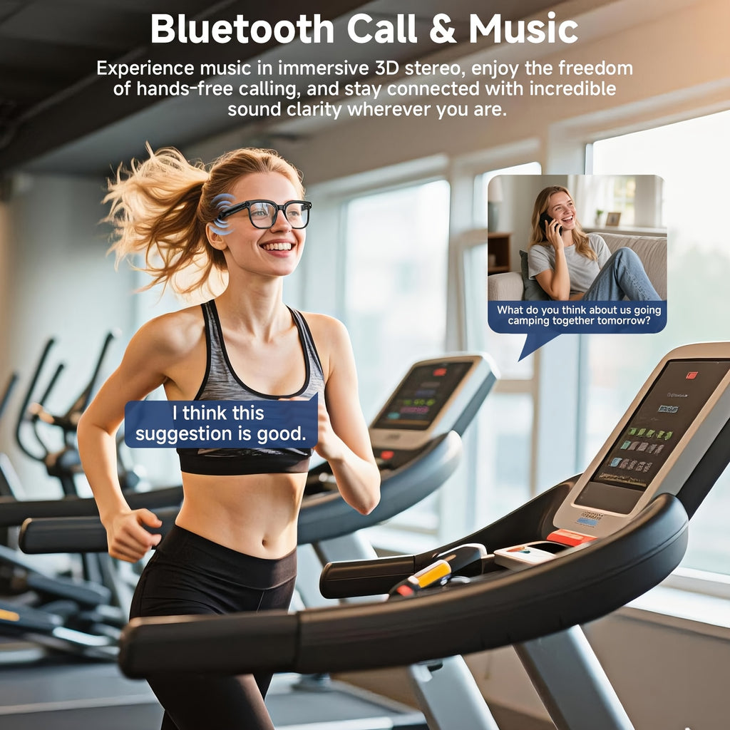 M08S-AI and M02S-AI Camera Smart Glasses with Listed Video and Audio Recording, Translation, Voice Assistant, Object Recognition, Music and Calling Features