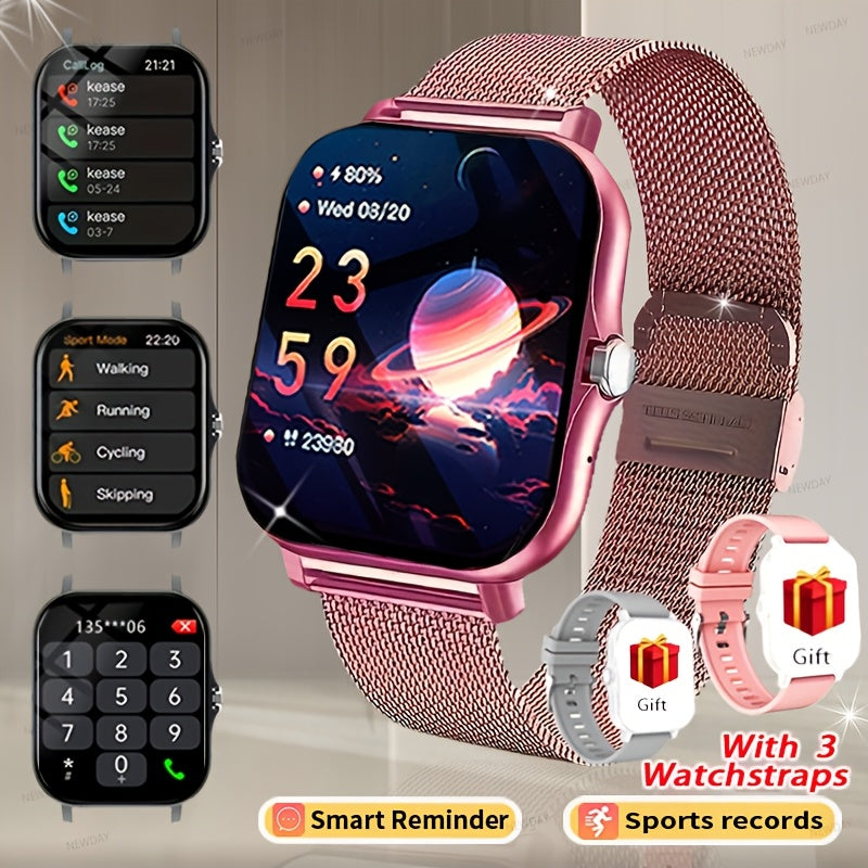 1.83-Inch Smart Watch, Full Touch Screen, USB Rechargeable, TPU Strap, Multi-Sport Mode Outdoor Fitness Watch, Activity Tracker, Positioning Navigation, Remote Camera/Music Player, with Wireless Call And Message Reminder, Men'S And Women'S