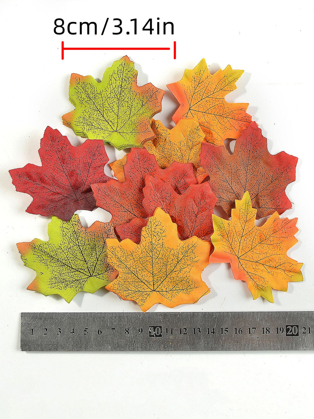 Artificial Maple Leaves for Fall Table Decor and DIY Wreath Crafts, Listed 3.14-Inch Decorative Leaves in Green and Mixed-Color Bundle Options