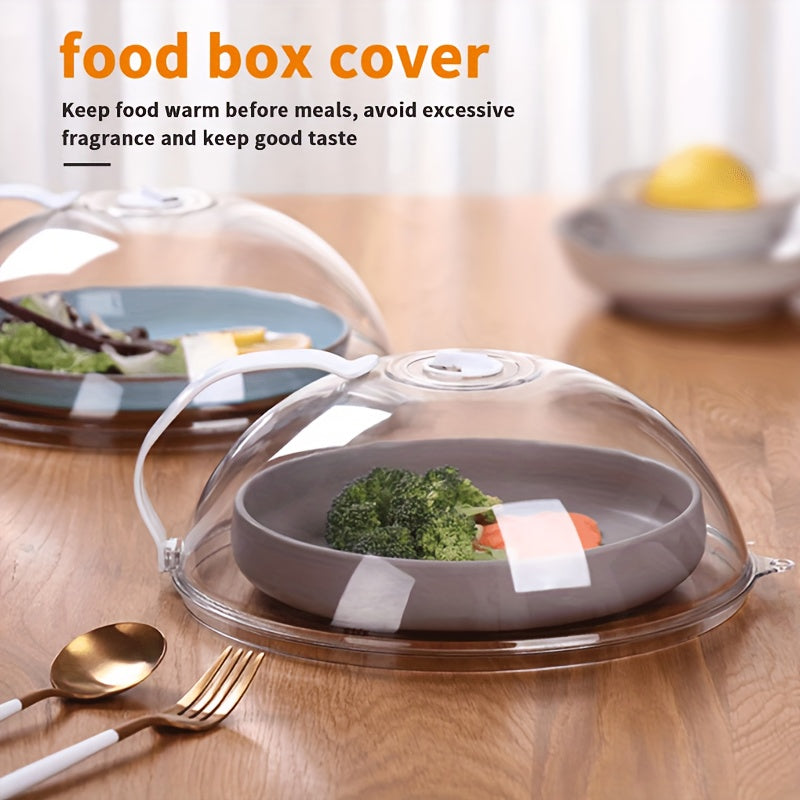 Microwave Splatter Cover with Handle and Steam Vents, Transparent Plastic Food Lid for Covering Compatible Dishes During Everyday Leftover Reheating