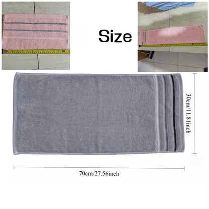 Two Tone Bathroom Towel Set of 2 with Reinforced Edge Stripes, Soft Lightweight Towels in Six Paired Color Options for Everyday Home Drying Routines