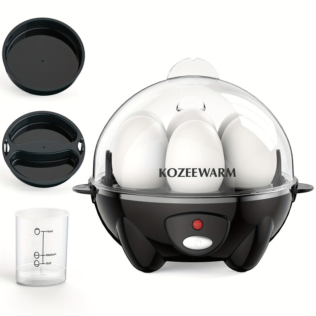 Layered Egg Cooker with Auto Shut-Off, Single or Double Layer Model Options for Boiled Eggs, Scrambled Eggs, Omelets, Steamed Vegetables and Dumplings