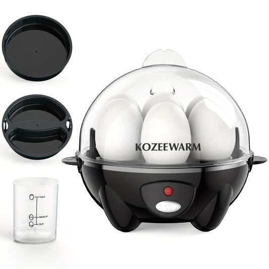 Layered Egg Cooker with Auto Shut-Off, Single or Double Layer Model Options for Boiled Eggs, Scrambled Eggs, Omelets, Steamed Vegetables and Dumplings