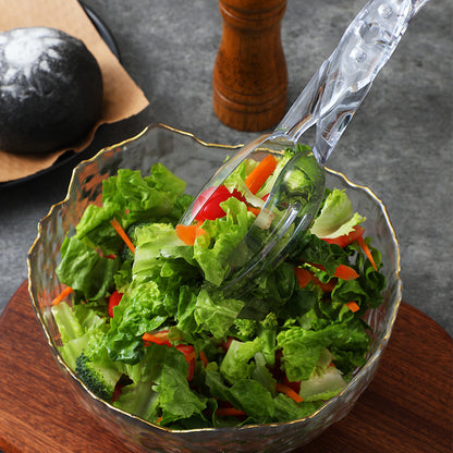 Transparent Plastic Salad Scissors, Reusable Single Serving Tool for Kitchen Salad Bowls, Buffet Tables, Outdoor Meals and Party Catering Setups