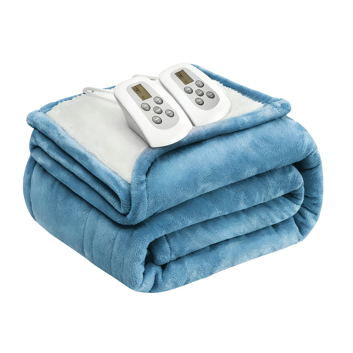 Button-Control Heated Blanket with Double-Sided Flannel, Listed 4 Heat Levels and 4-Hour Auto-Off, Electric Throw and Larger Size Options for Indoor Comfort