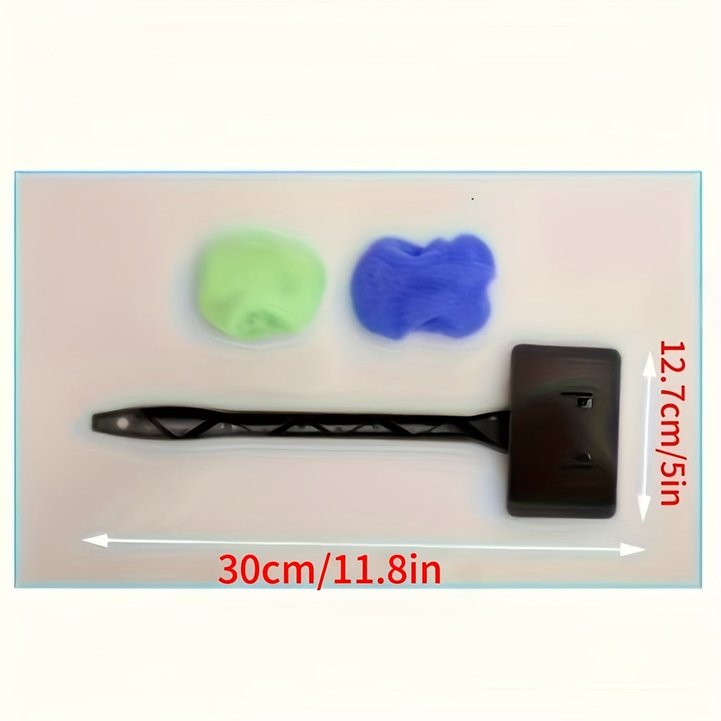 Windshield Cleaning Tool with Replaceable Heads, 2-in-1 Car Window Brush for Fog Wiping and Dust Removal, Manual Auto Glass Care in 2pcs Option