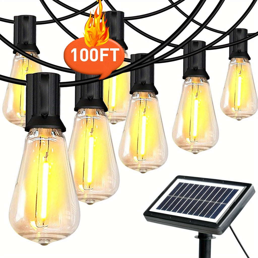 100ft/50ft Waterproof LED String Lights with Shatterproof ST38, Dimmable Outdoor Lights Suitable for Yard, Pool, Camping, Wedding & Garden Decor, 4 Mode Flash/Breath Modes, -Controlled Pole-Mountable