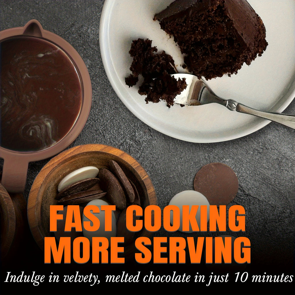 Candy Melting Pot with Listed One-Cup Capacity, Single Chocolate Preparation Pot in Brown or Gray for Cake Pops, Cookie Decorating and Homemade Cake Treats