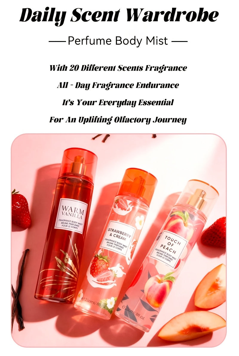 Hair and Body Mist for Women, Listed 8 Fl Oz 236ml Fragrance Spray with Ten Style Choices Including Cucumber Melon, Rose Blossom and Macadamia Vanilla for Daily Routines
