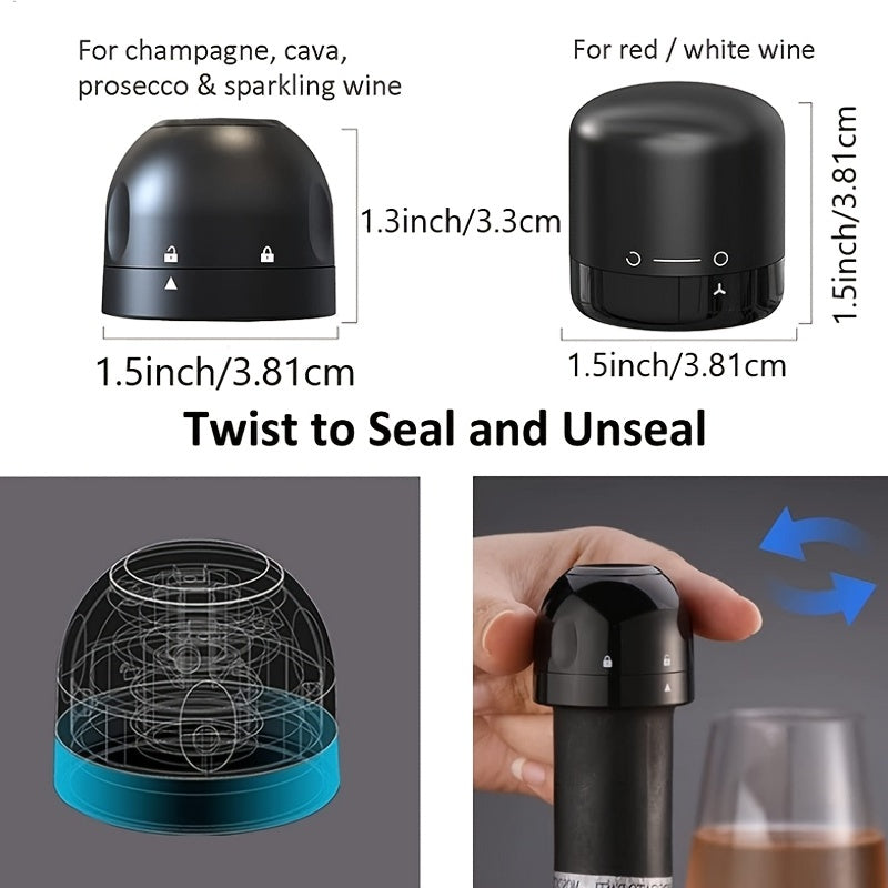 10/2/1pc New Vacuum Wine Stoppers Reusable Champagne Bottle Stoppers Wine Sealer Cap Set Leak-Proof Preserver for Wine Plug Tools