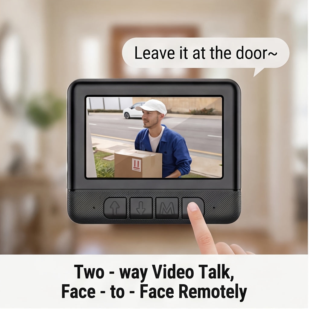 1 Set, Doorbell Camera Wireless No Subscription, Water Resistant Wireless Video Doorbell, Equipped with A 4. 3-inch Display, Real-time Communication Is Like Making A Phone Call, No Need for Button Intercom, One Click Answer, Fisheye Wide-angle Lens