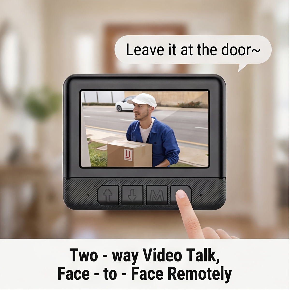 1 Set, Doorbell Camera Wireless No Subscription, Water Resistant Wireless Video Doorbell, Equipped with A 4. 3-inch Display, Real-time Communication Is Like Making A Phone Call, No Need for Button Intercom, One Click Answer, Fisheye Wide-angle Lens