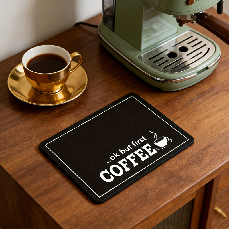 Coffee Machine Absorbent Mat, 11.81 x 7.81 Inch Single Kitchen Countertop Drain Mat for Home Coffee Stations, Everyday Beverage Prep and Practical Gifts