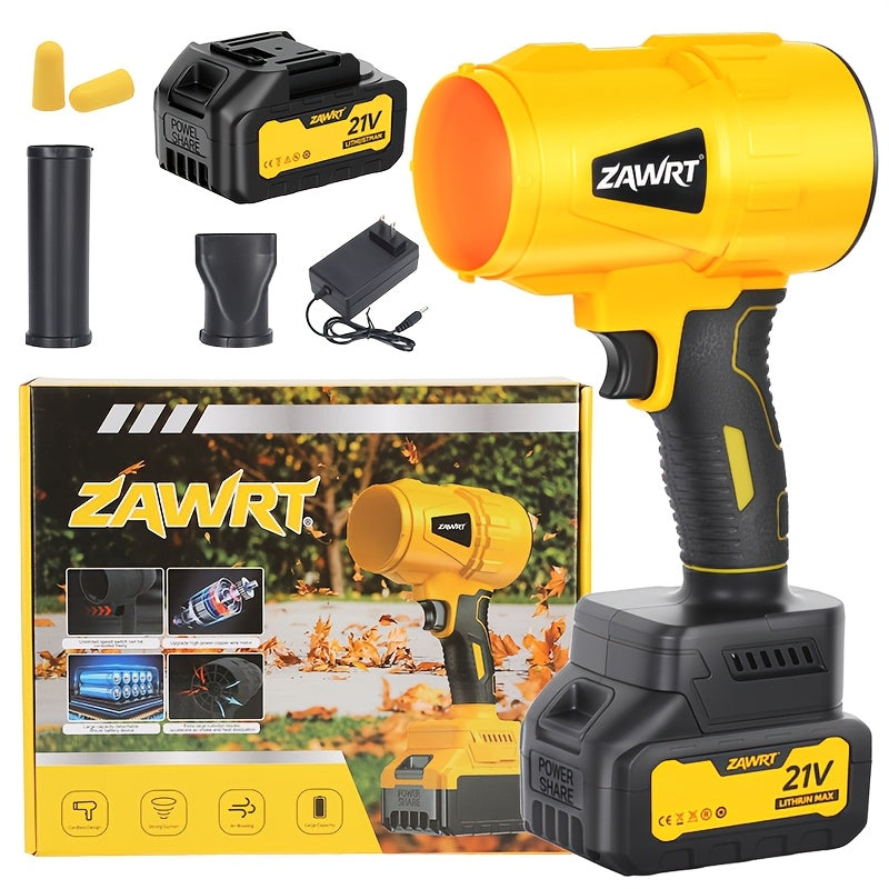 21V Cordless Leaf Blower with Listed 30000RPM Motor, Handheld Outdoor Air Tool in Single-Battery Box or Dual-Battery Toolbox Sets for Leaf and Dust Cleanup