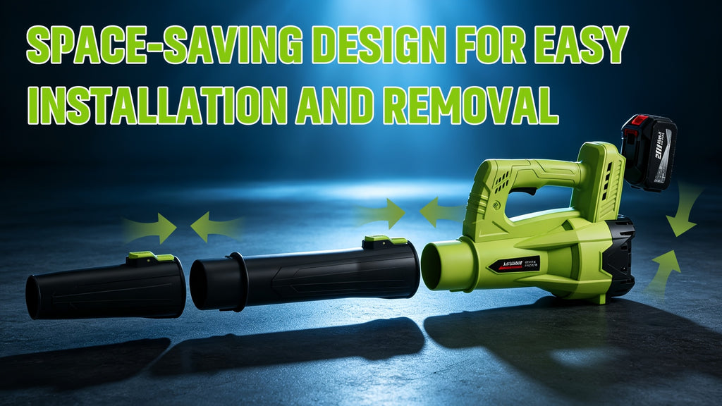Extension Nozzle Leaf Blower with Non-Slip Handle, Green 4000mAh or Yellow 2000mAh One- and Two-Battery Options for Outdoor Leaf Cleanup and Yard Maintenance