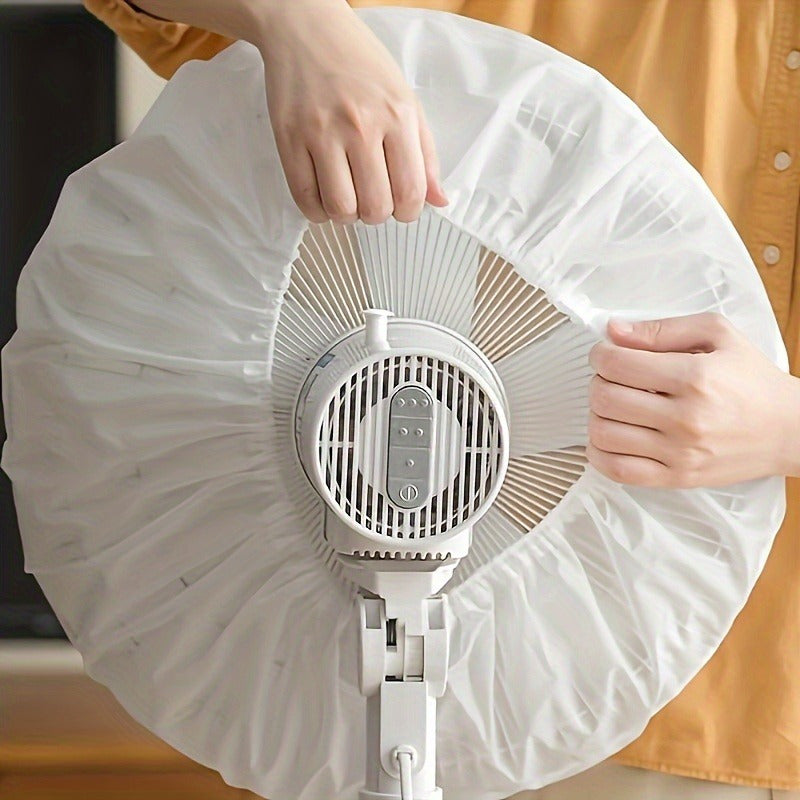 Electric Fan Dust Covers with Ruffled Edges, 2-Piece PVC Plastic Set in Assorted Colors for Compatible Fan Storage at Home or in the Office