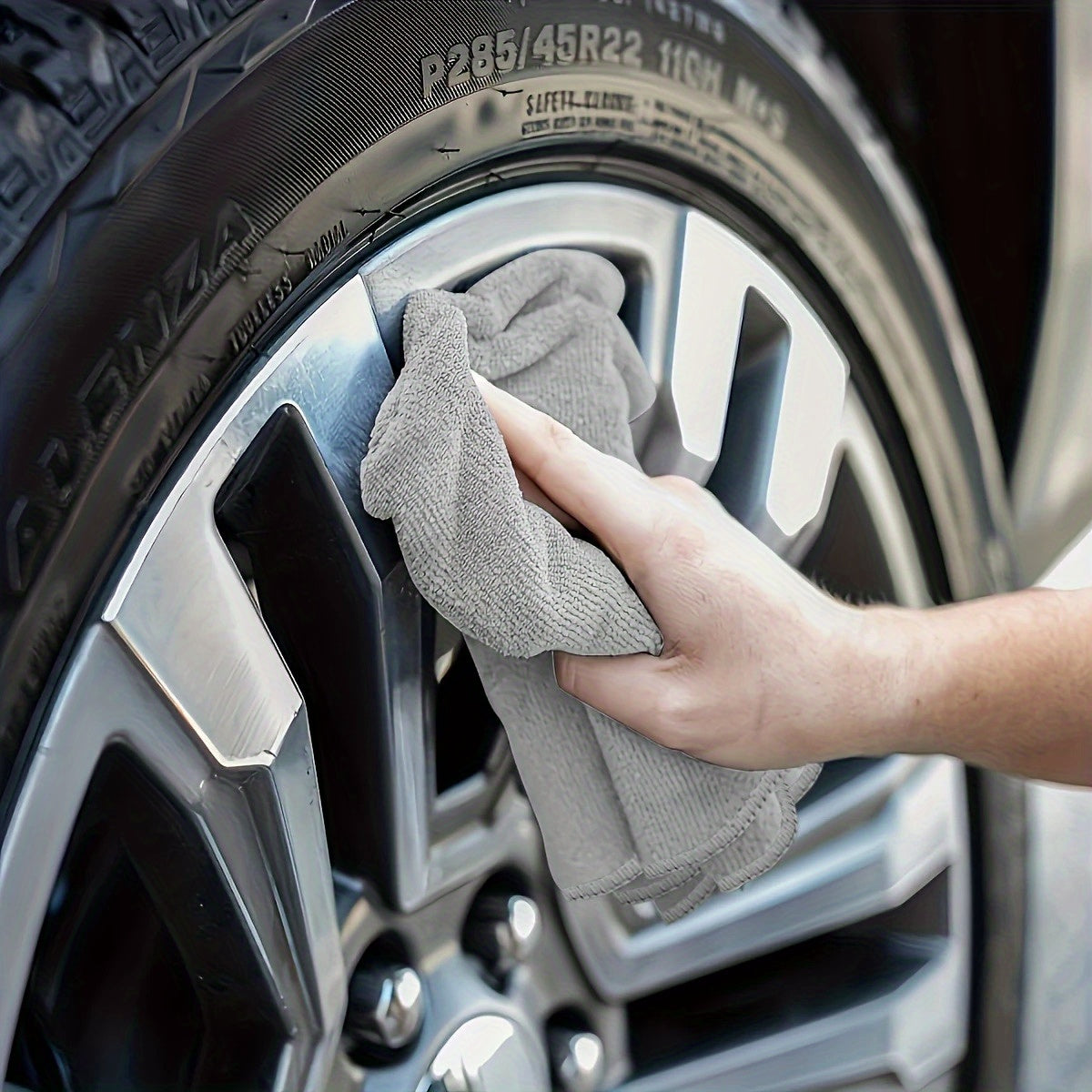 Microfiber Car Wash Towels, 50-Piece Gray Cleaning Cloth Pack with Listed Soft Absorbent Fabric for Auto Detailing, Household Wiping and Commercial Cleaning