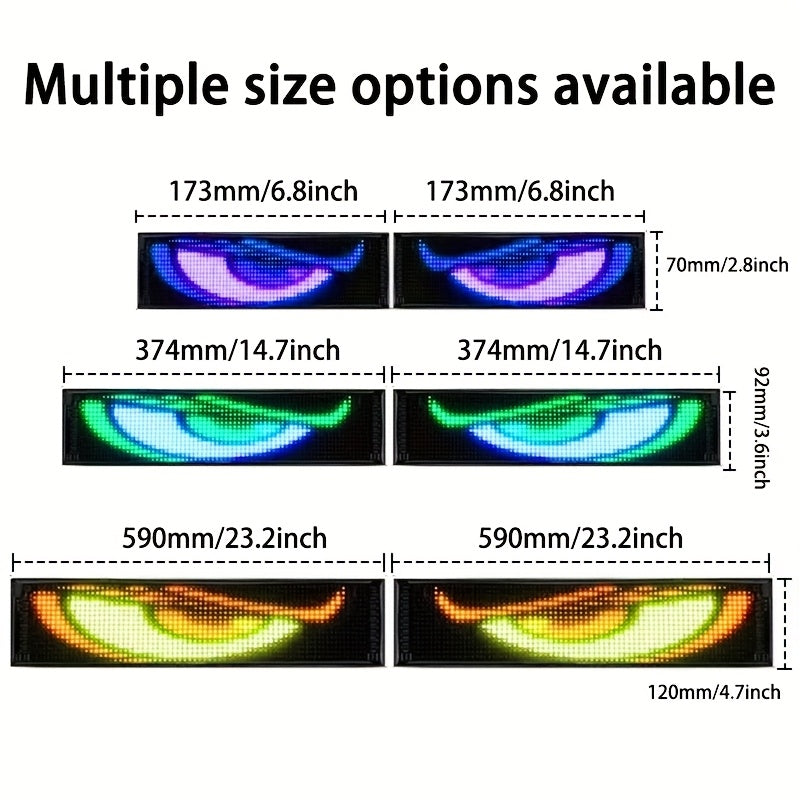 Demon Eye Programmable LED Sign Pair with Listed USB Power, Remote and Mobile App Control, Medium Display Set for Scrolling Text and Event Decorations