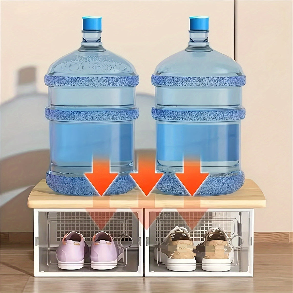 Transparent Shoe Storage Boxes with Lids, Foldable Stackable Plastic Footwear Organizers in White 12-Piece or Gray 12- and 24-Piece Options for Home Storage