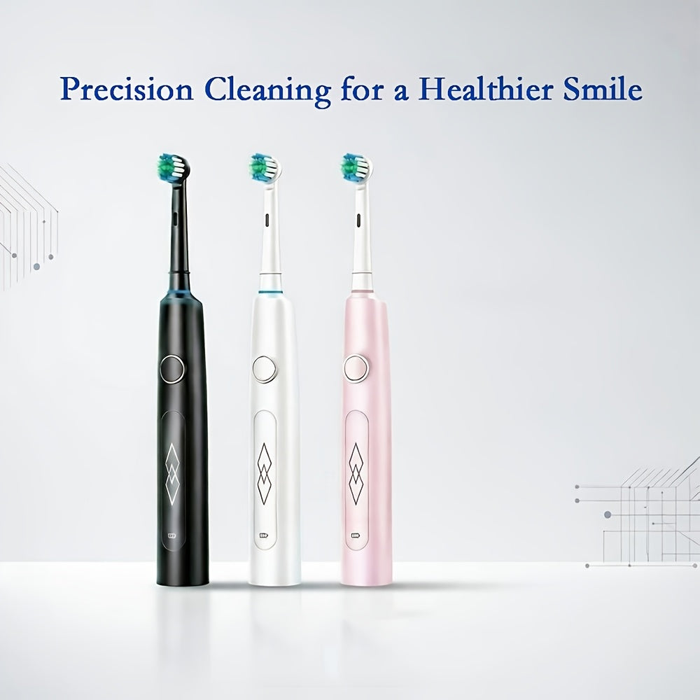 3D Sonic Electric Toothbrush for Adults, Type-C Rechargeable Automatic Tooth Cleaner with 5 Cleaning Modes, Built-In 2-Minute Smart Timer and 4 or 8 Replacement Soft Brush Heads, Black, White and Pink