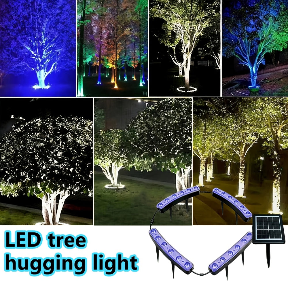 Solar Tree and Lawn Lamp for Outdoor Courtyard, Landscape and Large Potted Plant Lighting, One-Pack White, Warm or Color Light Options for Garden Decor