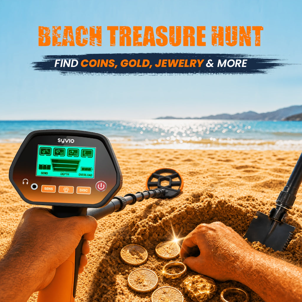 Outdoor Metal Detector with Listed 8-Inch Search Coil, LCD Display and Four Modes, Green, Yellow or Basic Version Options for Garden and Yard Hobby Searching