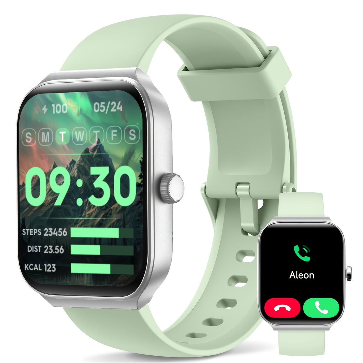 1.95 Inch Smart Watch with Alexa Built-in, Wireless Call Smartwatch with 100+ Sport Modes, Fitness Activity Tracker & Pedometer, for iPhone & Android, HD Touch Screen, Birthday & Mother's Day Gift