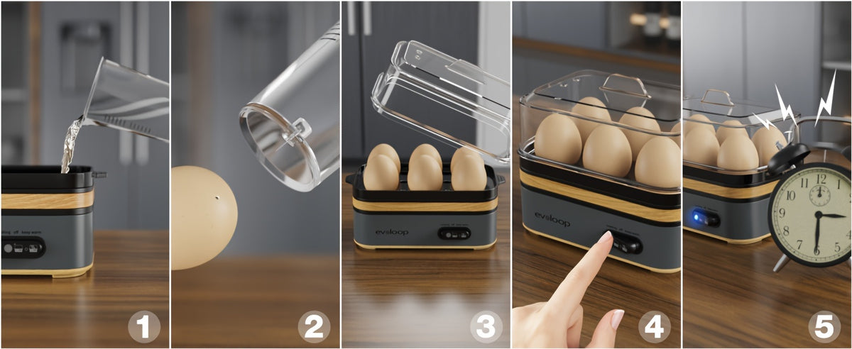 6-Egg Electric Egg Cooker, 400W 110V Breakfast Maker with BPA-Free Tritan Material for Hard-Boiled Eggs, Poached Eggs, Scrambled Eggs and Omelets