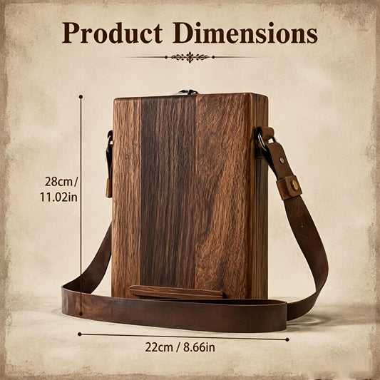 Wooden Artist Storage Box with Messenger Shoulder Bag Design, Listed Handmade Brush and Sketching Tool Organizer in MODEL:L or New-Model Options